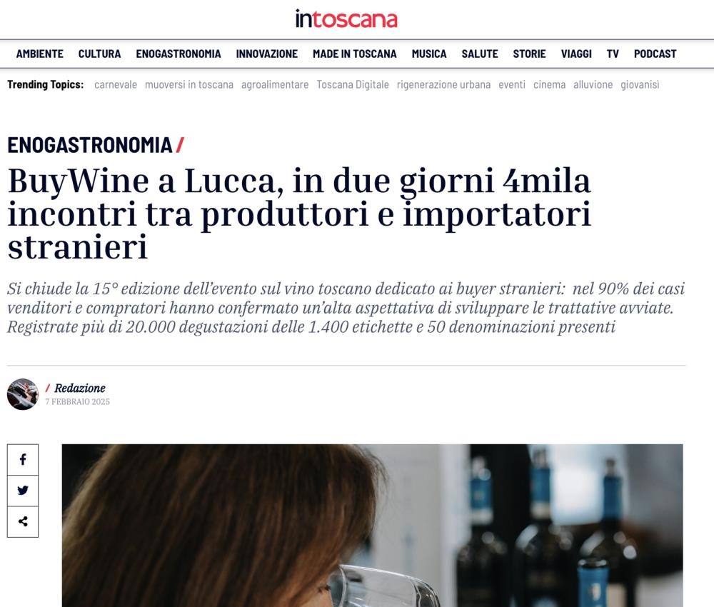 BuyWine a Lucca, in due giorni 4mila incontri tra produttori e importatori stranieri