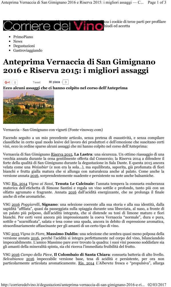 Anteprima Vernaccia di San Gimignano 2016 e Riserva 2015: i migliori assaggi