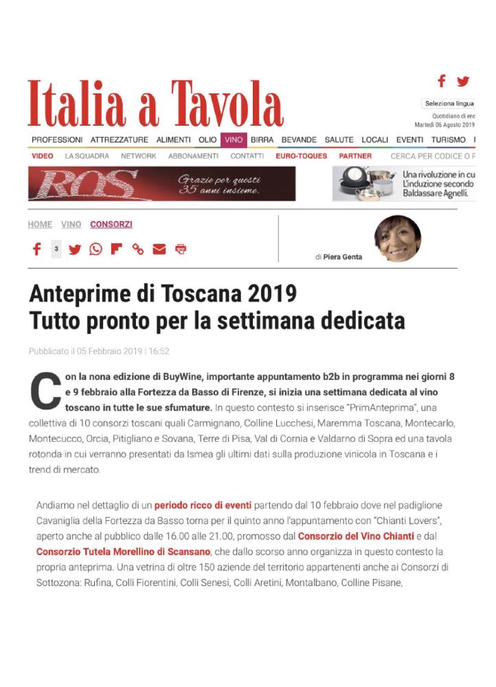 Anteprime di Toscana 2019 | Tutto pronto per la settimana dedicata