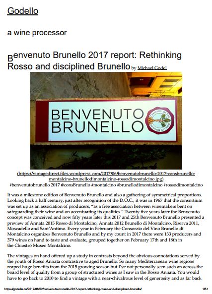 Benvenuto Brunello 2017 report: Rethinking Rosso and disciplined Brunello